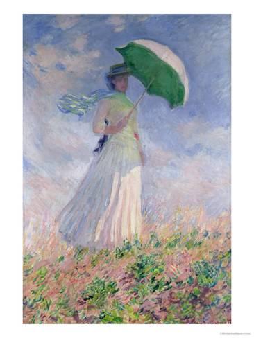 366x488 Woman With A Parasol Turned To The Right, 1886 Giclee Print By - Woman With Umbrella Painting Monet