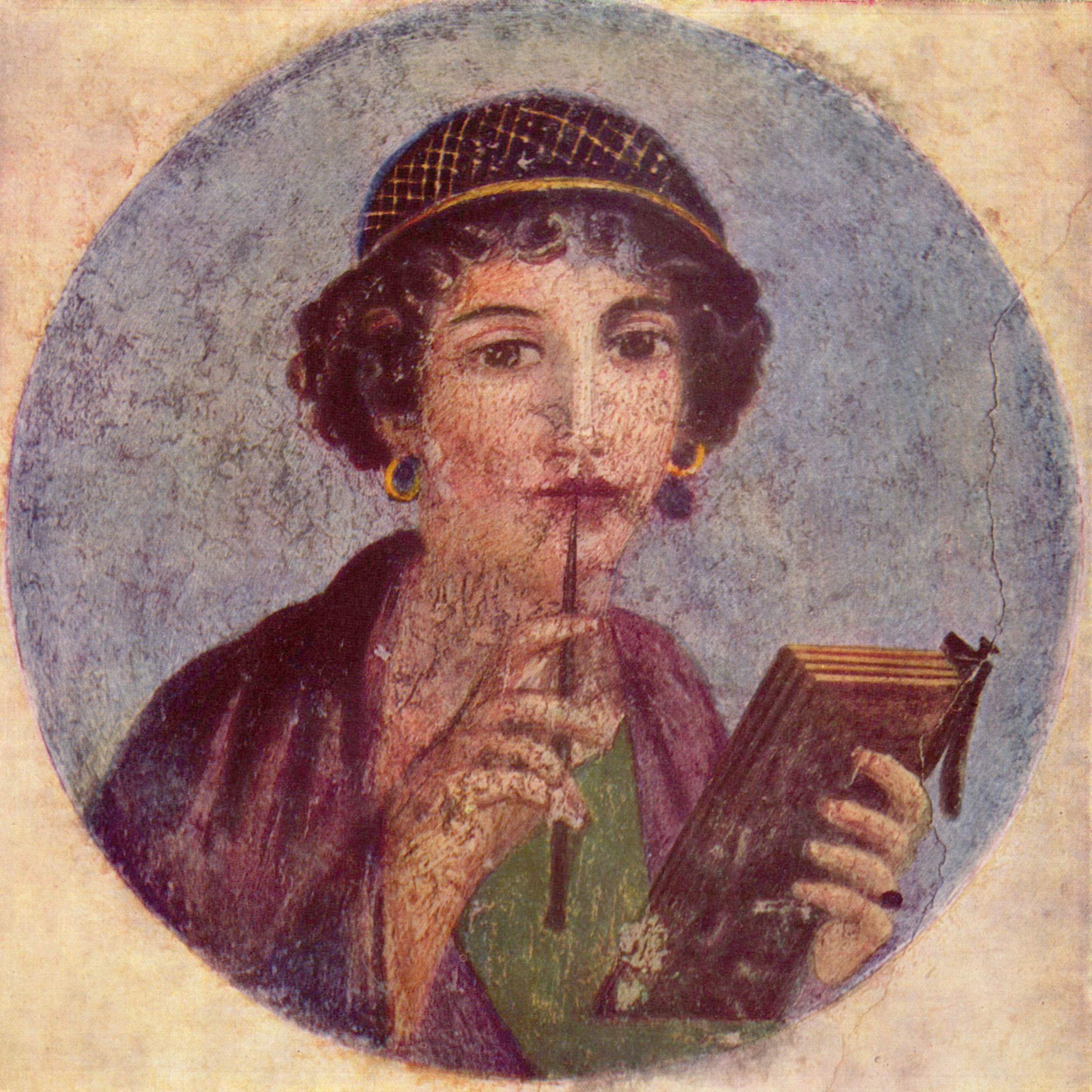 2536x2537 Roman Woman Writing Mirabile Dictu - Woman Writing Painting