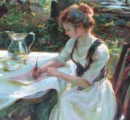 437x405 Girl Writing Painting Women, Words, And Wisdom - Woman Writing Painting