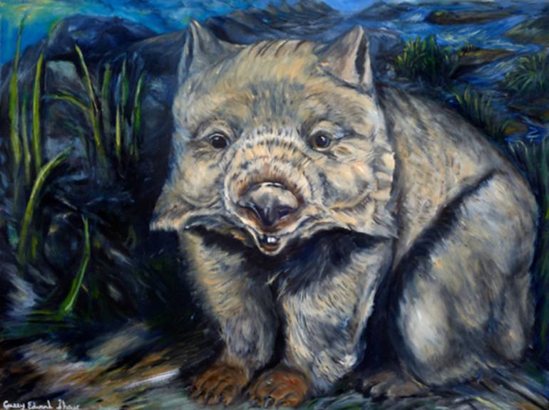 770x576 Saatchi Art Wombat Painting By Casey Edward Shaw - Wombat Painting