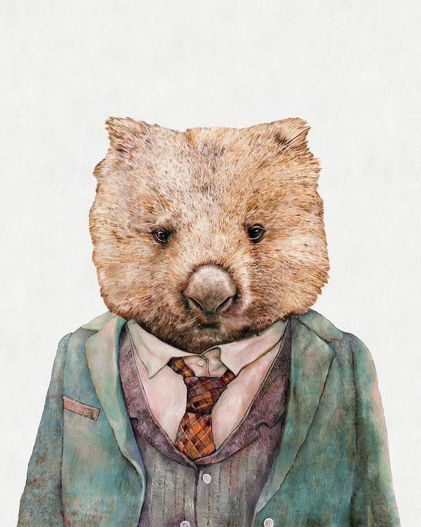 600x750 Wombat Art Print By Animal Crew - Wombat Painting