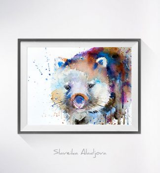 324x352 Wombat Watercolor Painting Print, - Wombat Painting