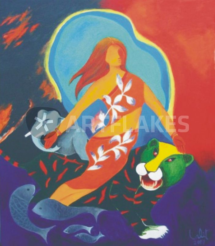 701x800 Woman Power Painting Art Prints And Posters By Lalit Kumar Jain - Women Power Painting