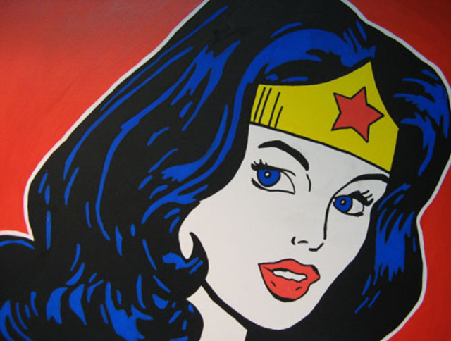 640x484 David Mihaly Artwork Wonder Woman Original Painting Acrylic - Wonder Painting