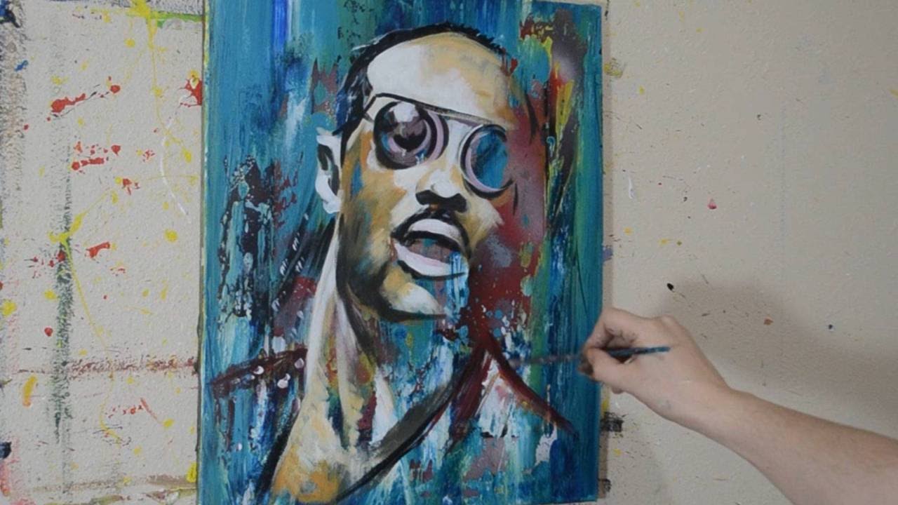 1280x720 Painting A Portrait Of Stevie Wonder - Wonder Painting