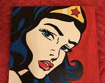 340x270 Wonder Woman Acrylic Painting On Canvas 12x12 - Wonder Woman Painting