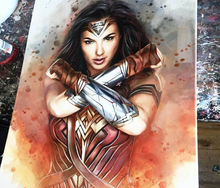 750x640 Wonder Woman Oil Painting By Ben Jeffery No. 2938 - Wonder Woman Painting