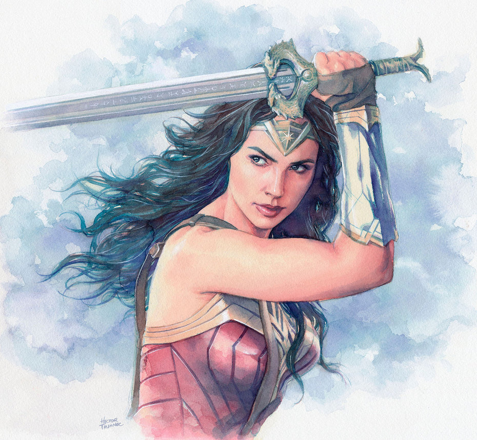 930x859 Wonder Woman Watercolor By Trunnec - Wonder Woman Painting