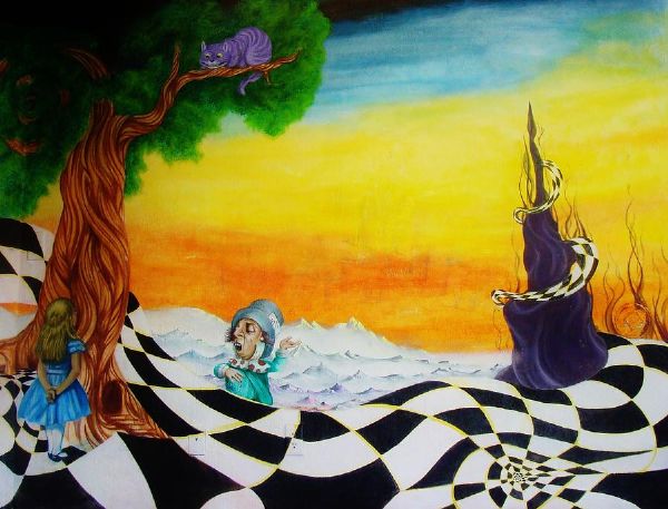 600x457 Alice In Wonderland Painting - Wonderland Painting
