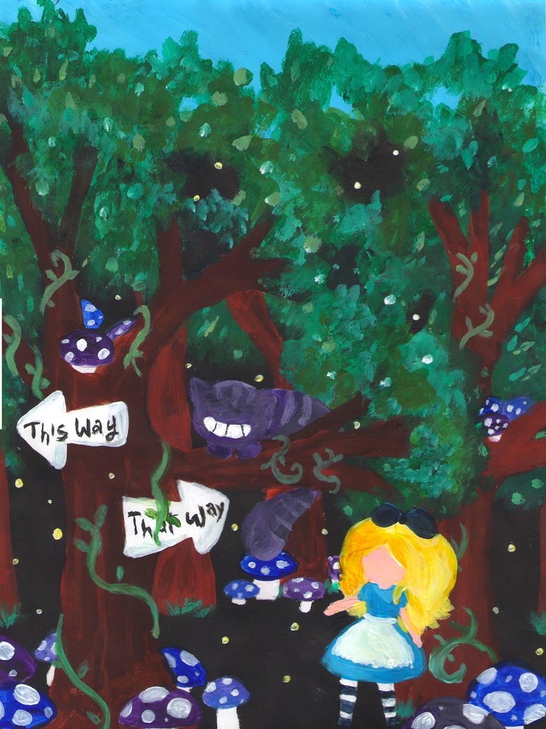 774x1033 Alice In Wonderland Painting Cheshire Cat By Averylilith - Wonderland Painting
