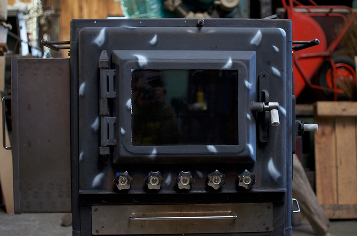 724x479 Cast Steel Wood Stove With Paint Rising Dragon Artisans - Wood Burner Painting