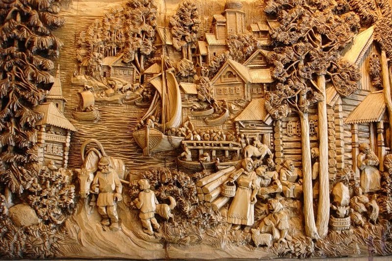 800x533 Simply Creative Wood Carved Paintings Of Kronid Gogolev - Wood Carving Painting