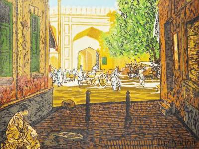 400x301 Promoting Woodcut Art In Pakistan - Woodcut Painting