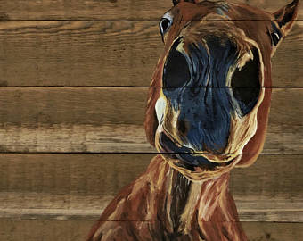 340x270 Frances Lepori On Etsy - Wooden Horse Painting