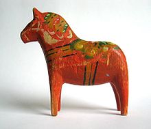 220x189 Dalecarlian Horse - Wooden Horse Painting