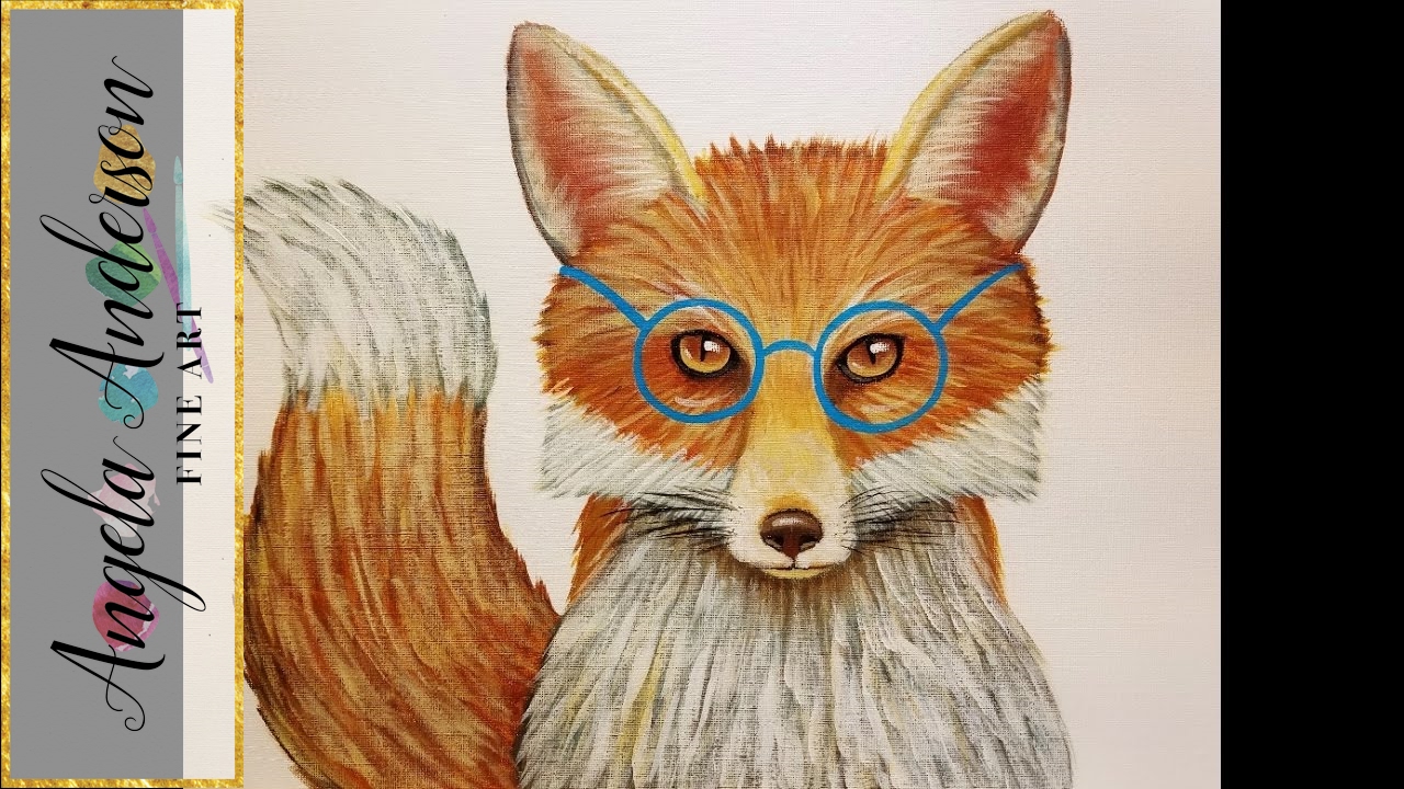 1280x720 Mr. Fox With Glasses Acrylic Painting Tutorial How To Paint - Woodland Animal Painting