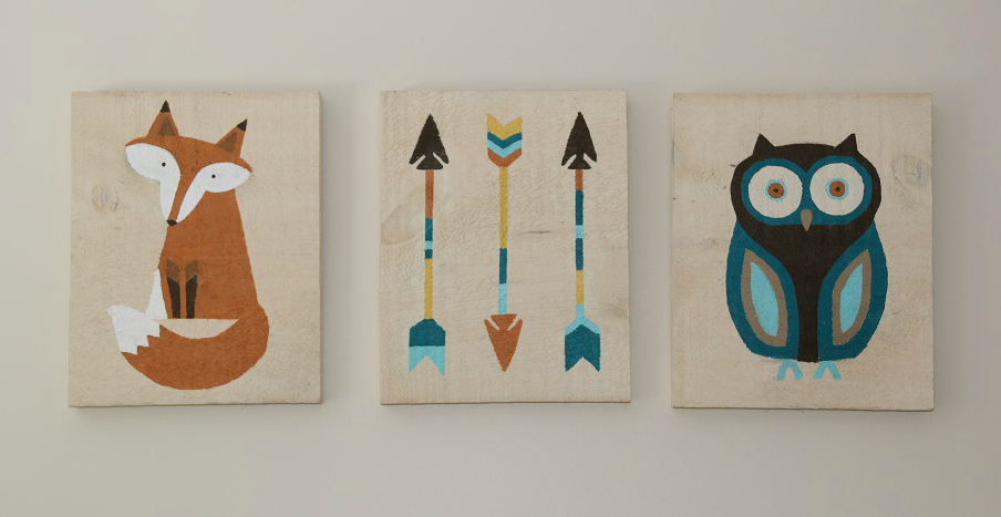 904x467 Baby Mason's Woodland Nursery - Woodland Animal Painting