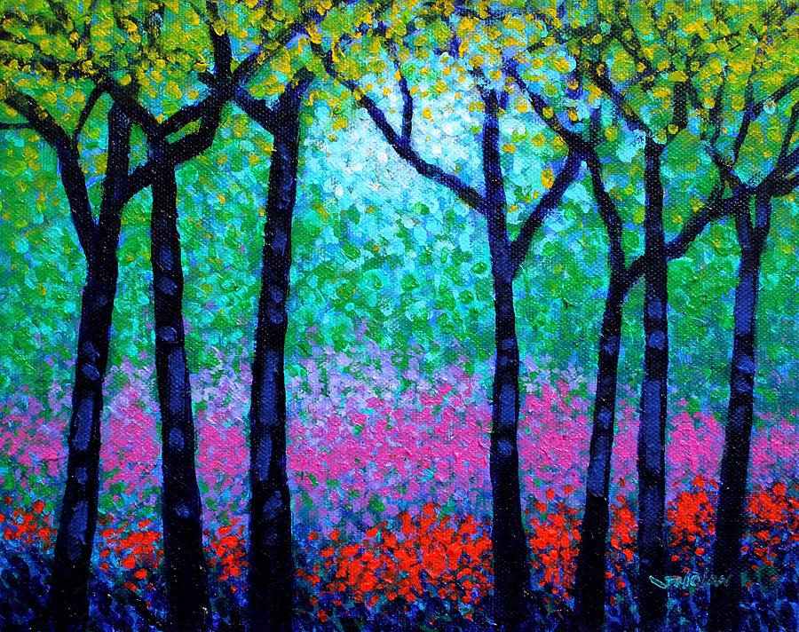 900x712 Spring Woodland Painting By John Nolan - Woodland Painting