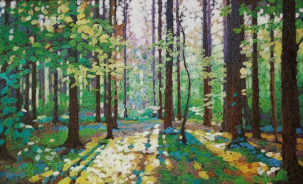 600x364 Woodland Dawn 3 By Paul Burgess Artgallery.co.uk - Woodland Painting