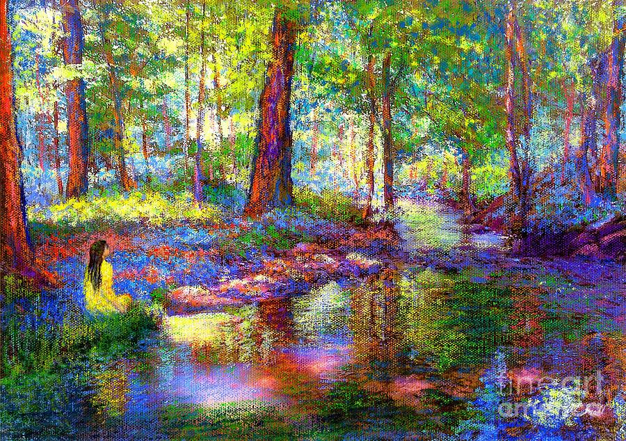 900x634 Woodland Rapture Painting By Jane Small - Woodland Painting