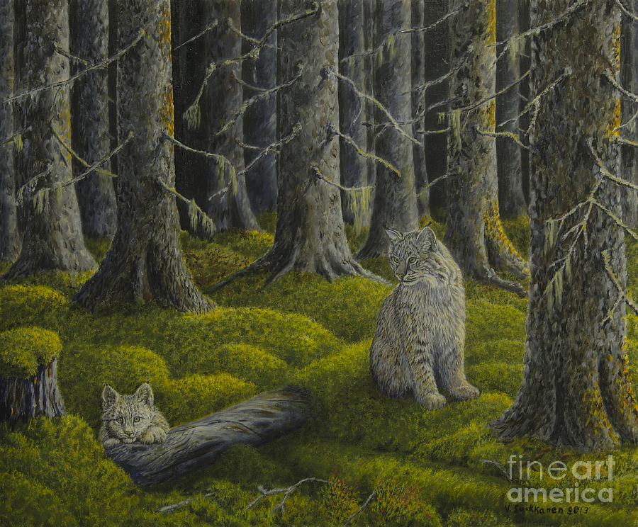 900x744 Life In The Woodland Painting By Veikko Suikkanen - Woodland Painting