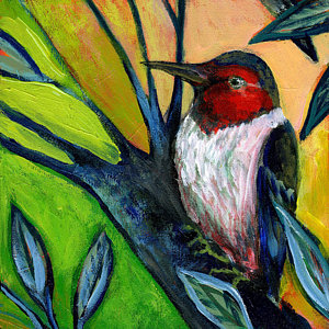 300x300 Woodpecker Paintings Fine Art America - Woodpecker Painting