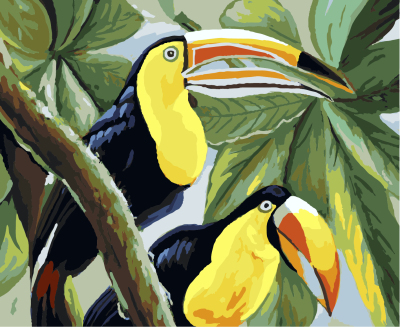 400x327 Gx8472 4050 Abstract Woodpecker Oil Painting Of Many Woodpecker - Woodpecker Painting