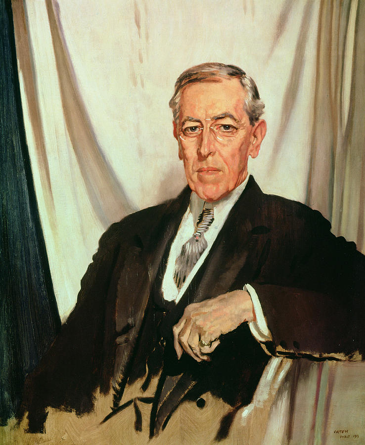 738x900 Portrait Of Woodrow Wilson Painting By Sir William Orpen - Woodrow Wilson Painting