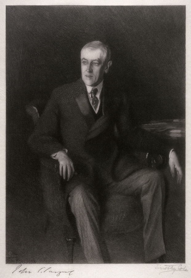 620x900 Portrait Of Woodrow Wilson After The Painting By John Singer - Woodrow Wilson Painting