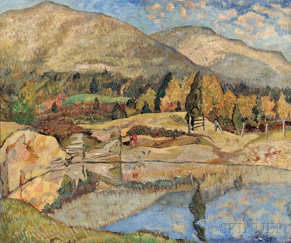 1000x835 Mountain Landscape With Lake, Woodstock, New York, Hayley Lever - Woodstock Painting