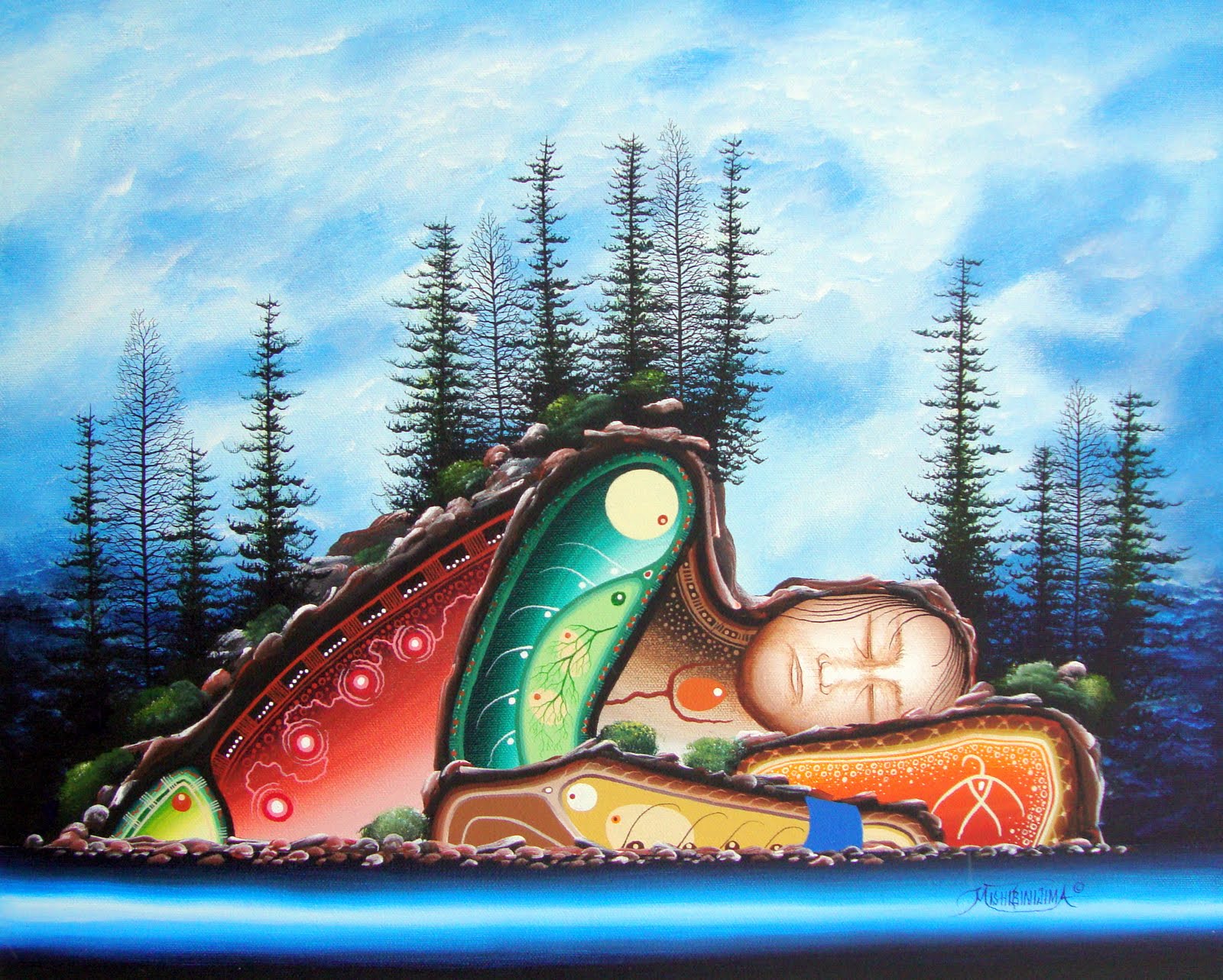 1600x1283 Canadian Woodstock Features James Simon Mishibinijima Pierre Aj - Woodstock Painting