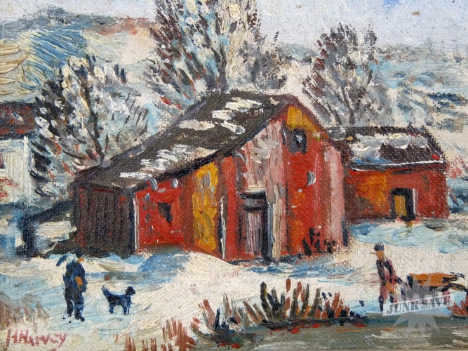 667x500 H Harvey Woodstock Workshop Painting Pair Junksave - Woodstock Painting