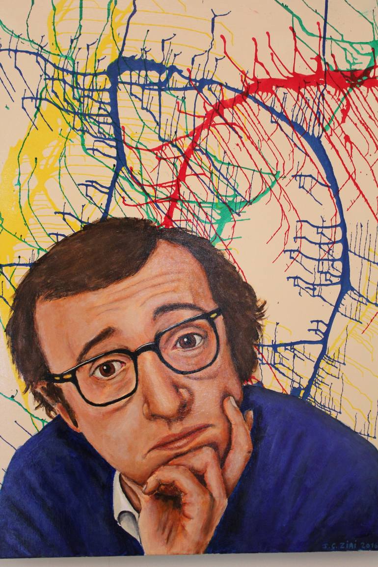 770x1155 Saatchi Art Woody Allen Painting By Jean Charles Ziai - Woody Allen Painting