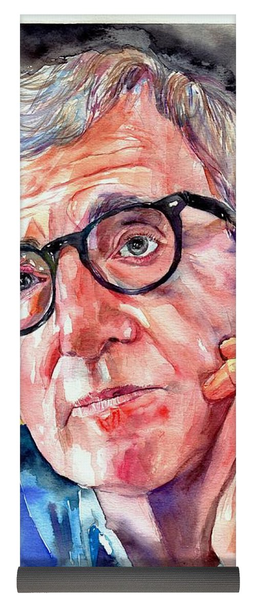 500x1171 Woody Allen Portrait Painting Yoga Mat For Sale By Suzann's Art - Woody Allen Painting