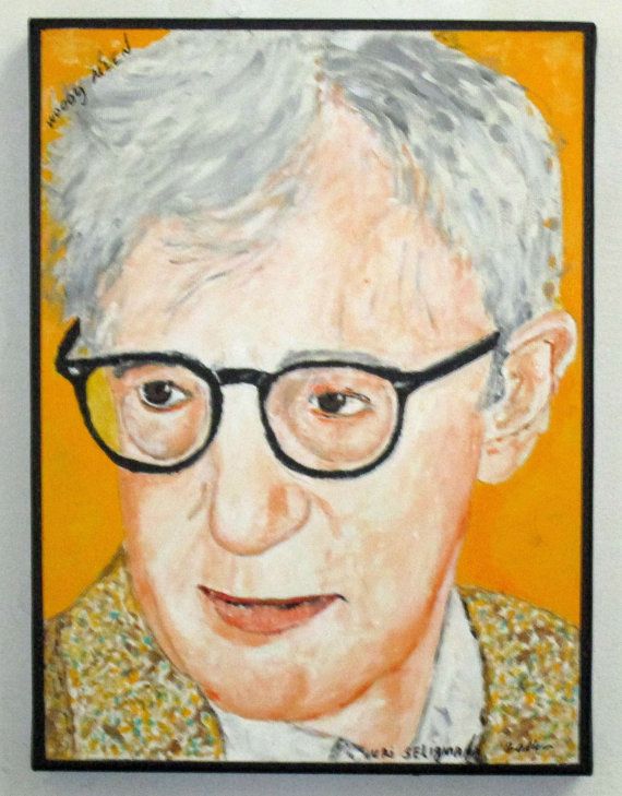 570x729 Woody Allen Portrait Acrylic On Canvas Drawing Signed Original - Woody Allen Painting