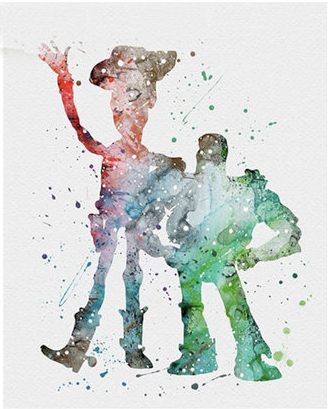 328x409 Woody Amp Buzz Disney Ink Blots Diamond Painting Embroidery Kit 5d - Woody Painting