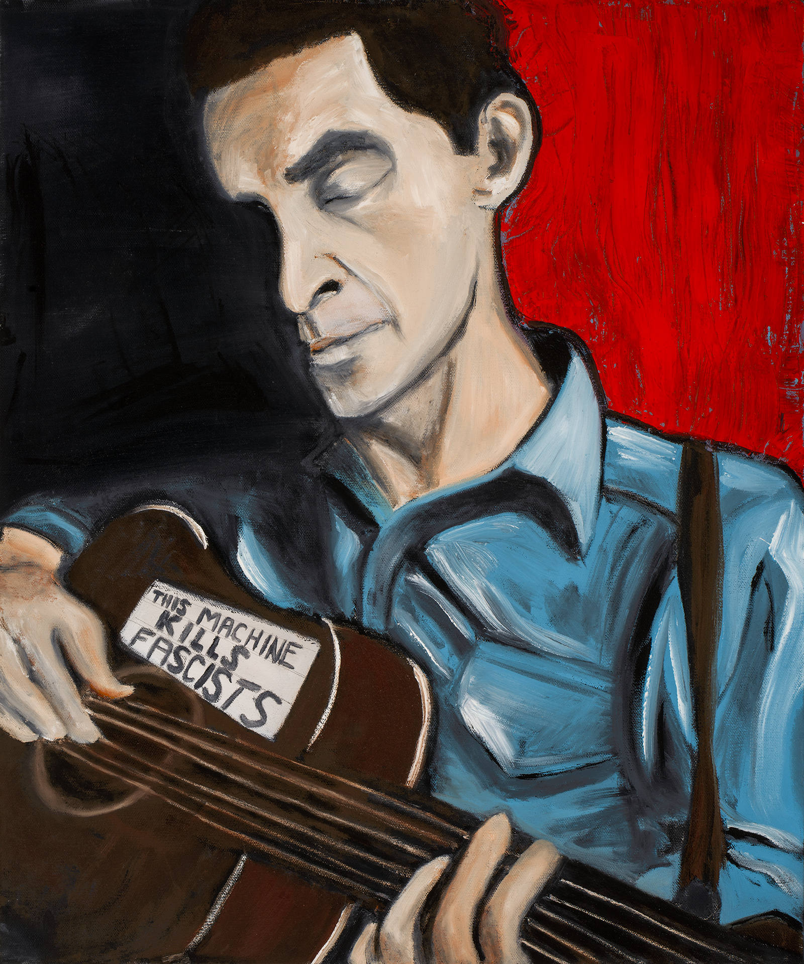 1600x1920 Woody Guthrie 10x12 Hand Numbered Print - Woody Painting