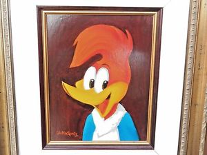 300x225 Walter Lantz Woody Woodpecker Original Oil Painting Woody's 50th - Woody Woodpecker Painting