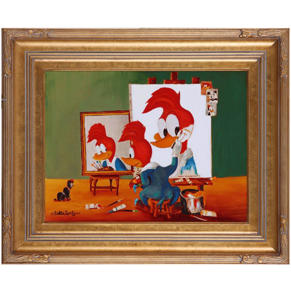 1000x1000 Walter Lantz Woody Woodpecker Triple Self Portrait Ii - Woody Woodpecker Painting