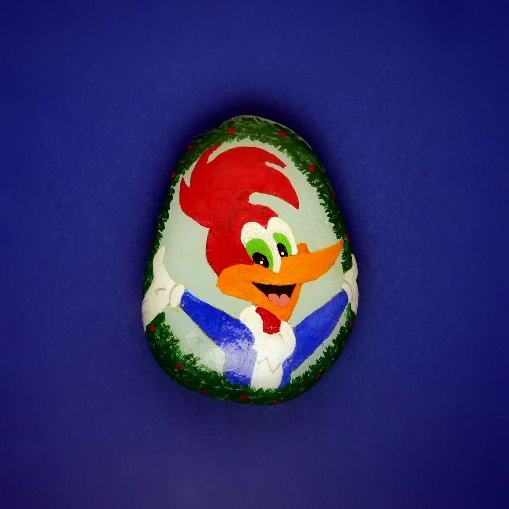 1024x1024 Woody Woodpecker Painted Rock Kaf Rocks Woody - Woody Woodpecker Painting