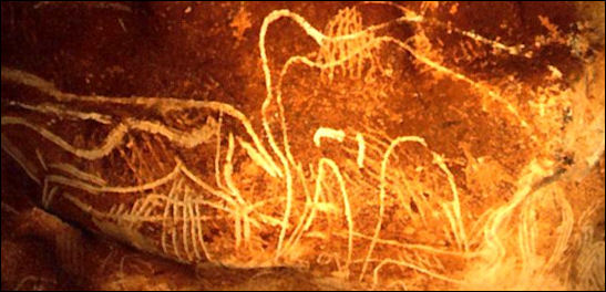 547x264 Early Modern Man Art, Beads, Painting And Cave Art Facts And Details - Woolly Mammoth Cave Painting