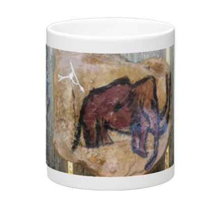 436x408 Wraparound Coffee Mug Woolly Mammoth Cave Art Painting By - Wooly Mammoth Cave Painting