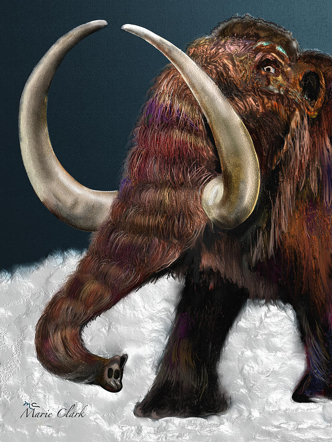 675x900 Wooly Mammoth Painting By Marie Clark - Wooly Mammoth Painting