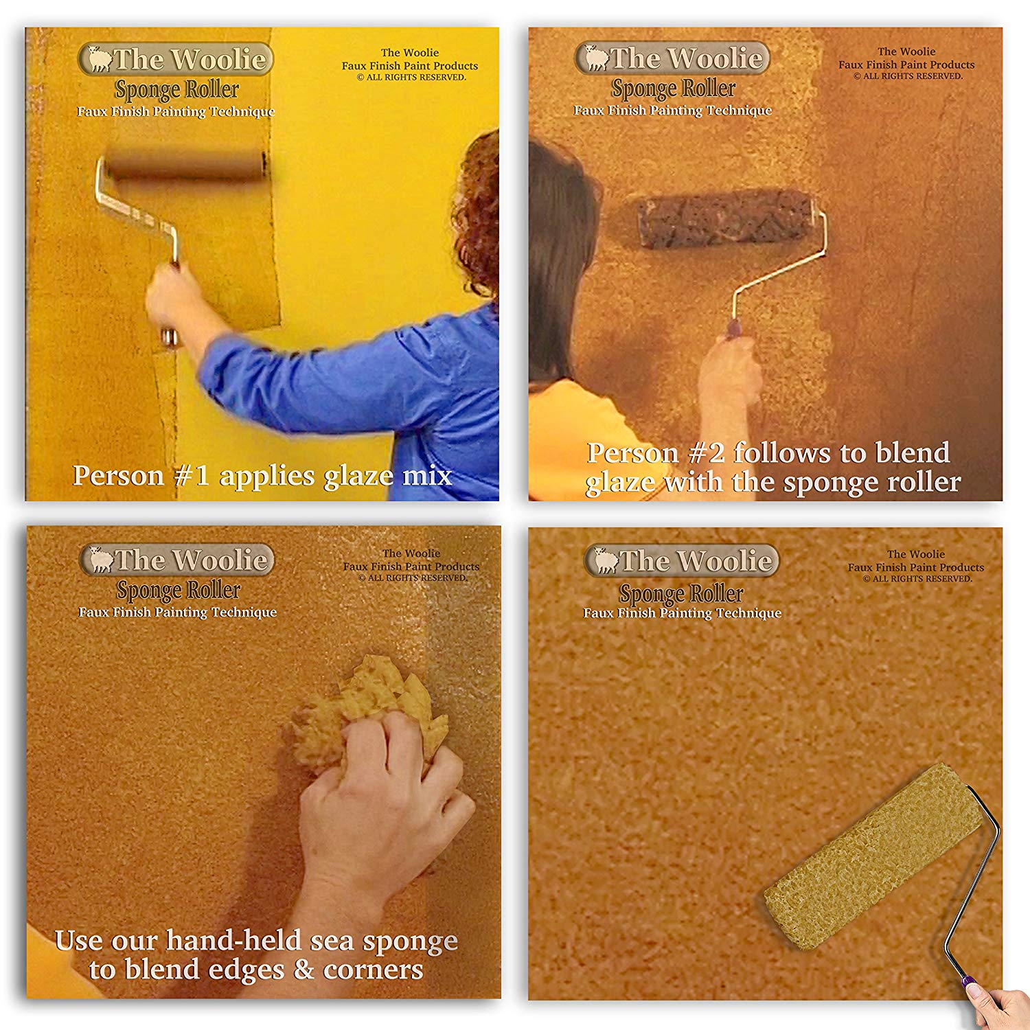 1500x1500 Sponge Painting Roller Value 2 Pack - Wooly Painting