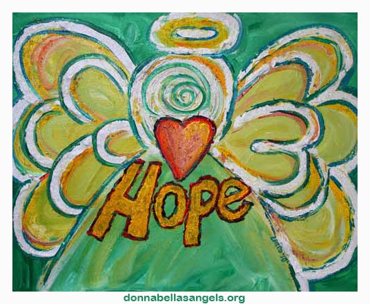 536x440 Donnabellas Angels Hope Inspirational Word Art Paintings - Word Art In Painting