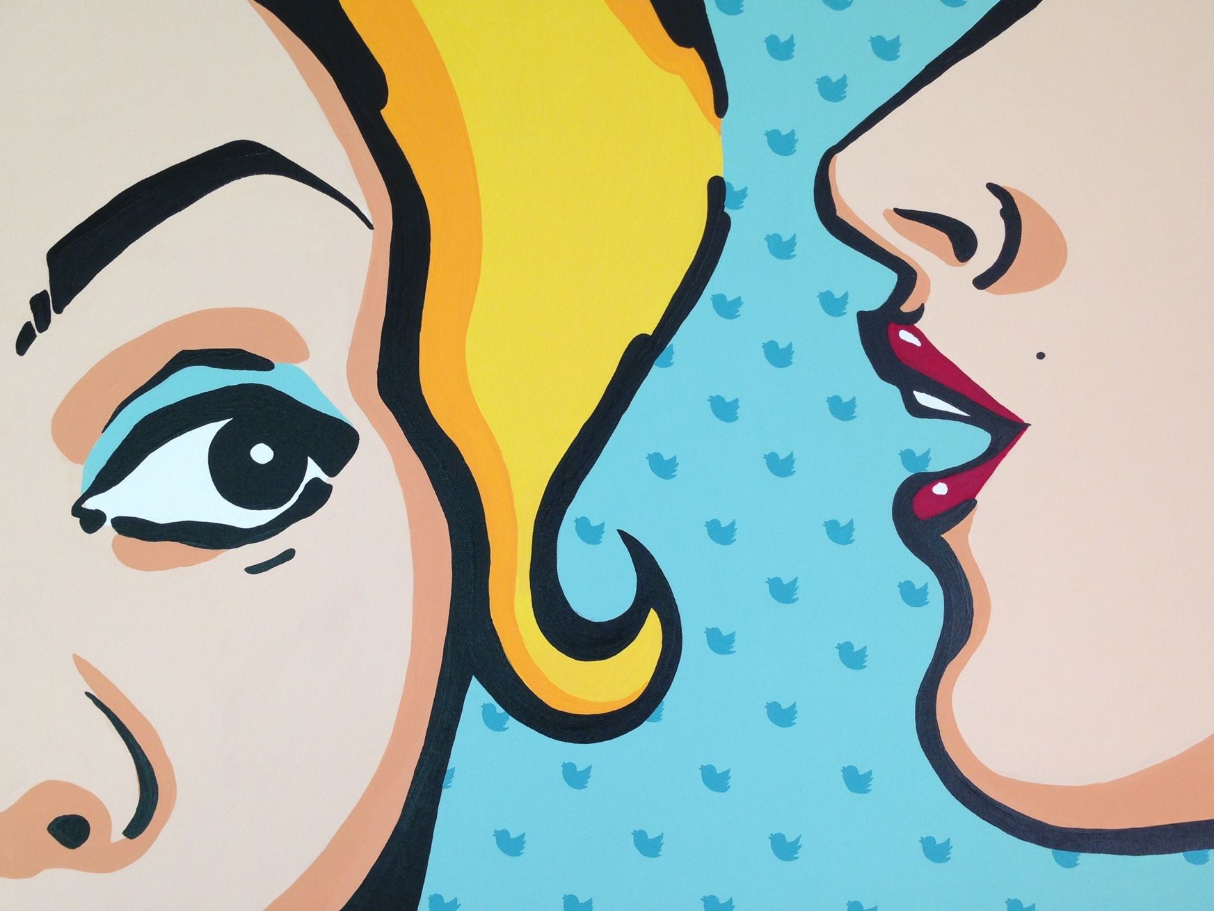 1745x1309 Word Of Mouth Painting By Nyc Artist Amanda De Souza Art - Word Of Mouth Painting