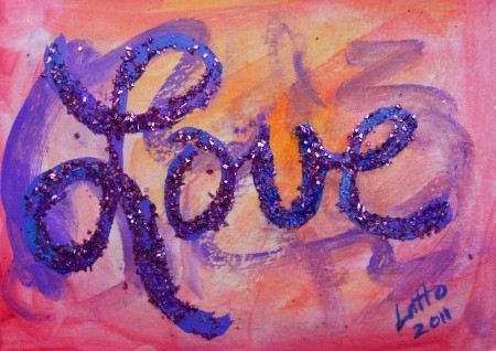 450x318 Love Sunset Twilight Word Art Painting - Word Painting