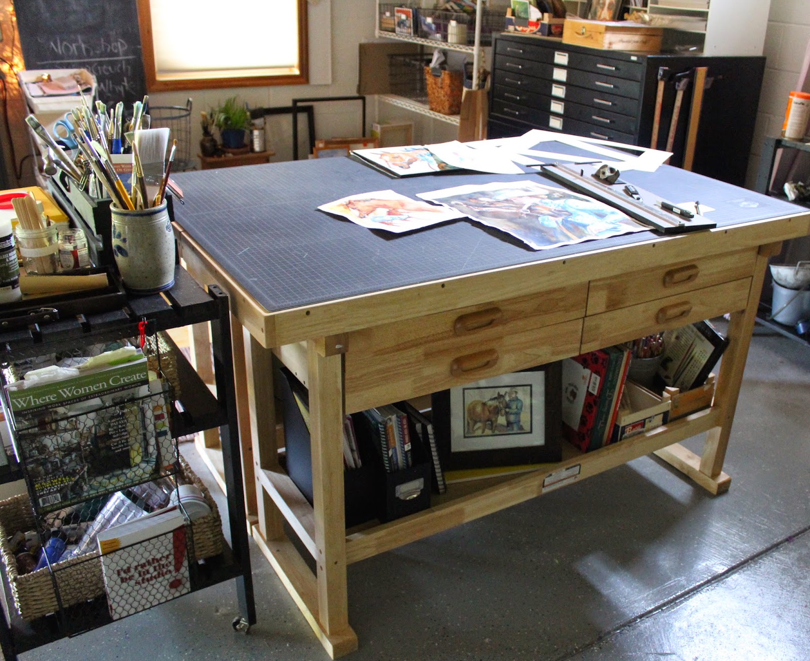 1600x1306 Maria's Watercolor How To Create This Work Table For Your Art Studio - Workbench Painting