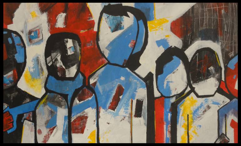 770x467 Saatchi Art Waiting Workers Painting By Roberto Mansi - Workers Painting