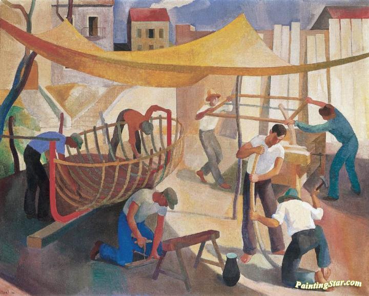 720x579 Workers Artwork By Karoly Patko Oil Painting Amp Art Prints - Workers Painting